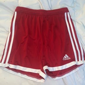 Adidas athletic shorts// red